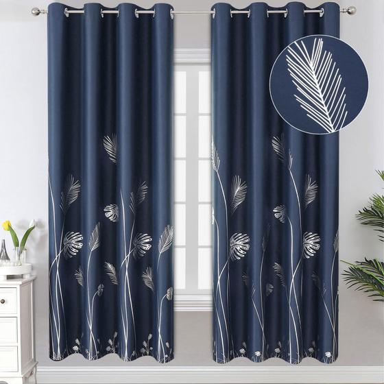 Imagem de Cortinas Blackout Estelar Textiler Azul marinho/prata 132x183c