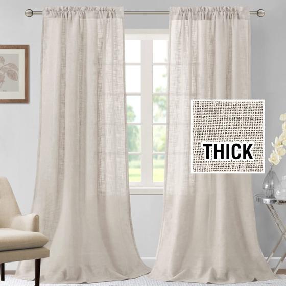 Imagem de Cortinas H.VERSAILTEX de Linho Texturizado - 274cm - Cor Natural