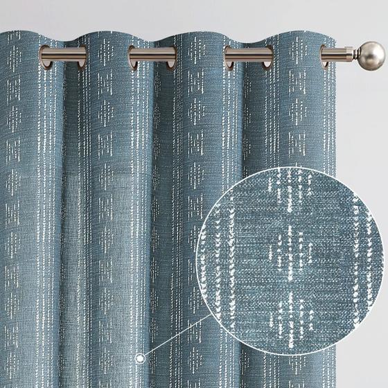 Imagem de Cortinas Jinchan Boho Blue Farmhouse - 2 Painéis (214cm x 213cm)