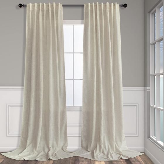 Imagem de Cortinas Pitalk para Quarto Infantil - Linho Bege, 274cm