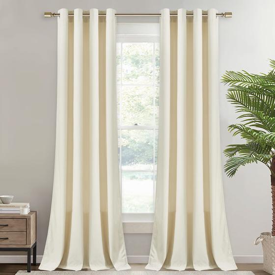 Imagem de Cortinas StangH Ivory White Velvet para quarto 132x244cm