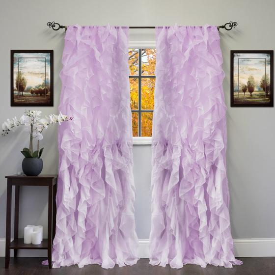 Imagem de Cortinas Voil Sheer Sweet Home Collection - Com Babados em Cascata