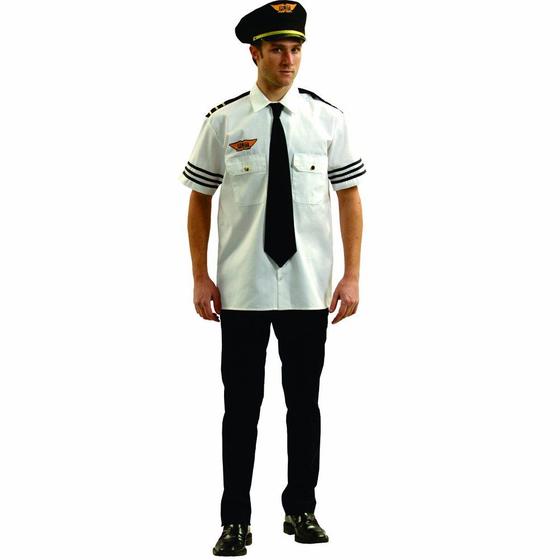 Imagem de Costume Dress Up America Adult Pilot com jaqueta, chapéu e gravata