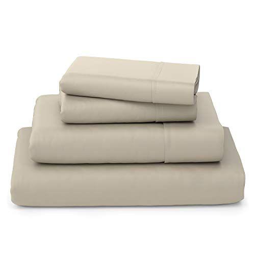 Imagem de Cosy House Collection Luxury Bamboo Sheets - Conjunto de Roupa de Cama de 5 Peças - Bamboo Viscose Blend - Soft, Respirável, Deep Pocket - 2 Lençóis Embutidos, 1 Plano, 2 Almofadas - Split King, Tan