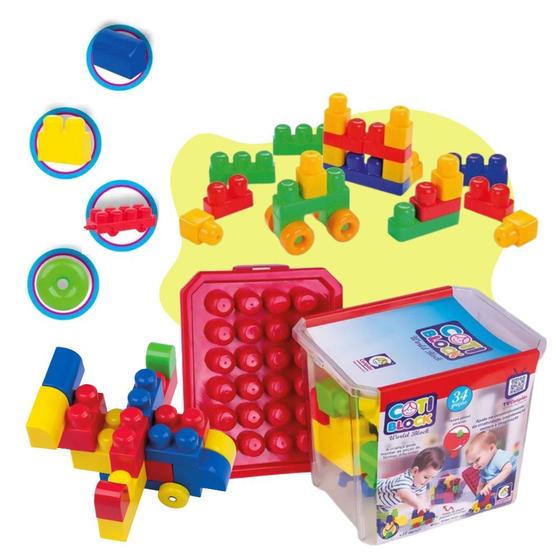 Imagem de Coti Block World Block - 34 Peças Cotiplás Completo