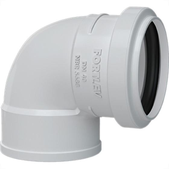 Imagem de Cotovelo Esgoto Fortlev 40X90 C/Anel - Kit C/25 Unidades