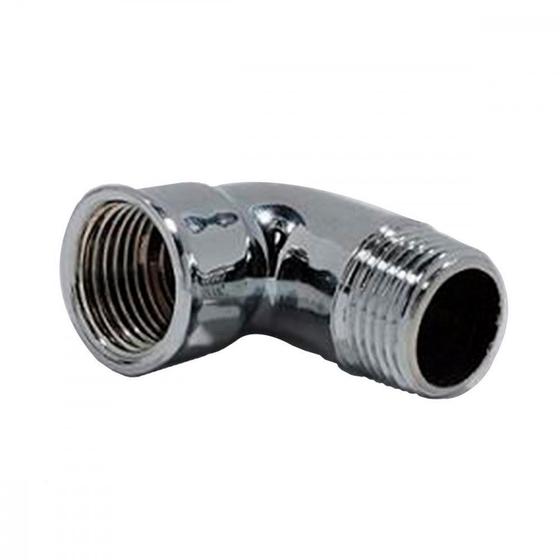 Imagem de Cotovelo Latao Metais Rei 1/2'' Macho Ffemea Cromado  10040