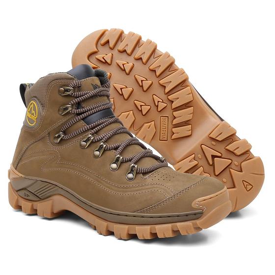 Imagem de Coturno Adventure Bota Masculino em Couro Via Livre Bege