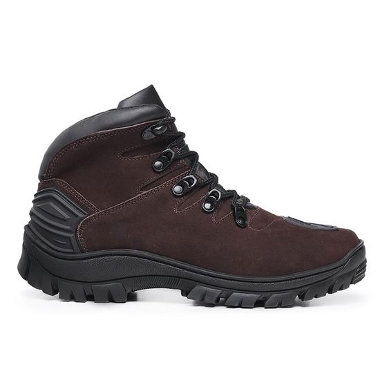 Imagem de Coturno Adventure Militar Couro Confortável Bota Unissex Cano Baixo Macia Leve