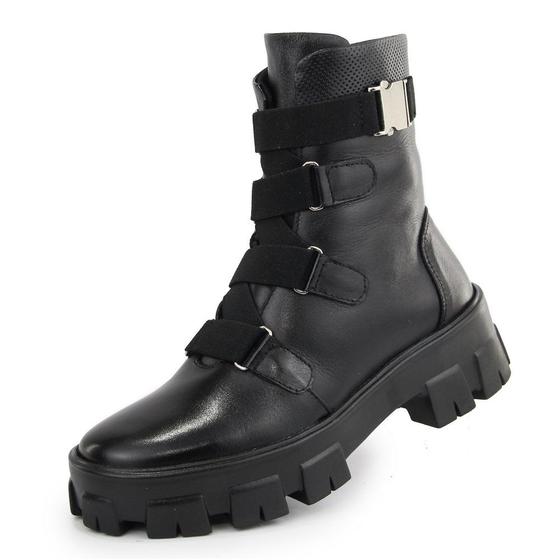 Imagem de Coturno Bota Feminina Moda Inverno Degriffe Couro 9052