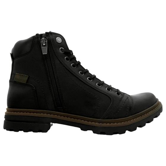 Imagem de Coturno Bota Masculino Freeway Absolut Horse Zíper Lateral Cano Médio Couro Casual Rodeio Conforto