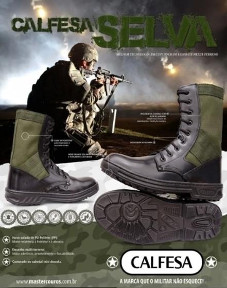 Imagem de Coturno Calfesa Selva Extra Leve Sem Zíper Pv- Preto / Verde