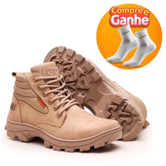 Coturno de Segurança em Couro Nobuck Areia Picker - Gogowear - CA 43770 Imagem de Coturno de Segurança em Couro Nobuck Areia Picker - Gogowear - CA 43770