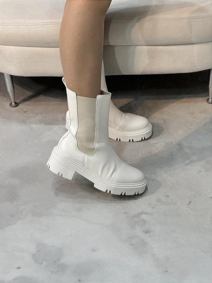 Imagem de Coturno Feminino Lia Chelsea Off-White