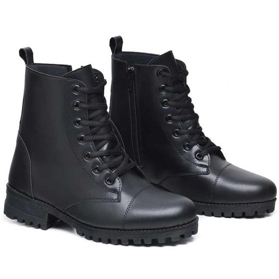 Imagem de Coturno Feminino Militar Exercito Bota Antiderrapante com Ziper