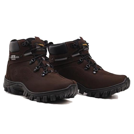 Imagem de Coturno Masculino Bota Couro Adventure Conforto Cadarço