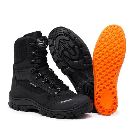 Coturno Masculino Bota Tipo Militar Exército Cano Alto - Schiareli Imagem de Coturno Masculino Bota Tipo Militar Exército Cano Alto - Schiareli