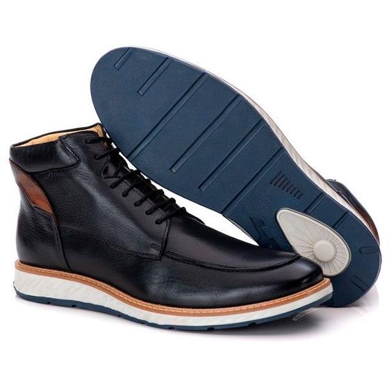 Imagem de Coturno Masculino Elite Sapato em Couro Legitimo Elegante Luxo