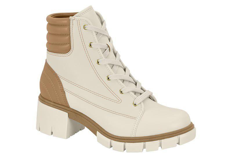 Imagem de Coturno Moleca Tratorado Cano Baixo Feminino Cor Off White