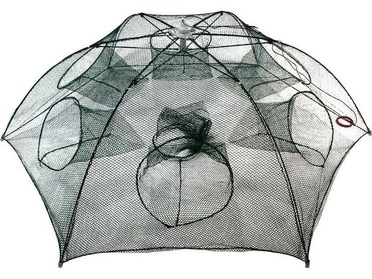 Imagem de Covo Armadilha Retrátil Nylon 6 Bocas Isca Viva Lambari Siri