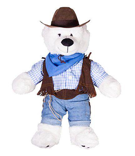 Imagem de Cowboy w / Chapéu e cachecol Teddy Bear Roupas se encaixa mais 14 "- 18 "Build-A-Bear e fazer seus próprios animais de pelúcia