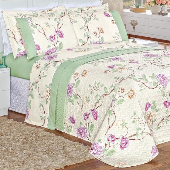 Imagem de Coxa Cama Casal Queen Size Naturale Estampada Dupla Face 200 Fio