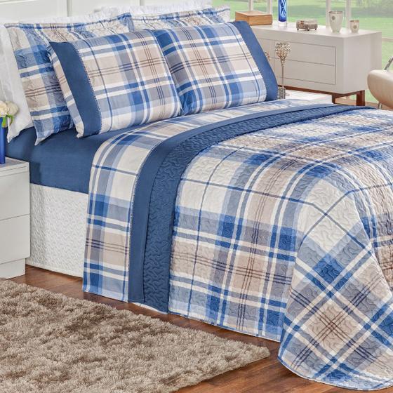 Imagem de Coxa Cama Casal Queen Size Naturale Estampada Dupla Face 200 Fio