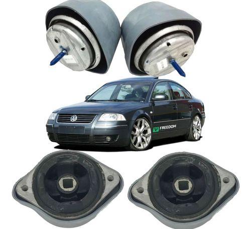 Imagem de Coxim do motor vw passat alemao audi a4 a6 hidráulico kit c/4 unidades (2 dianteiro + 2 traseiro)