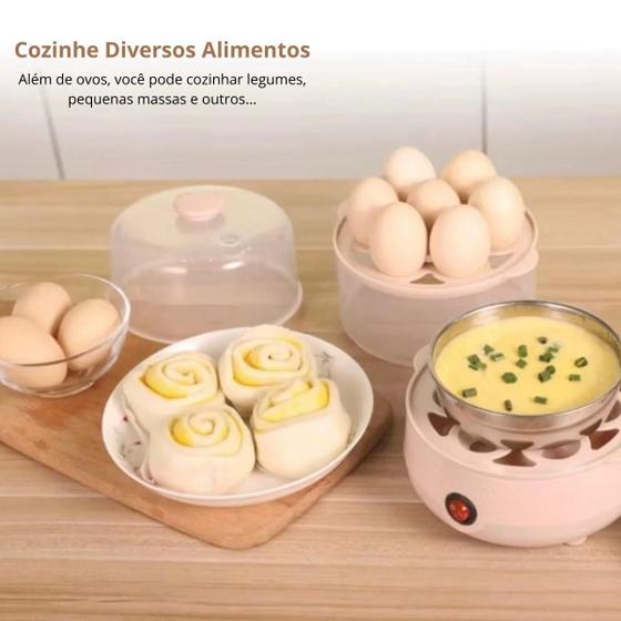 Imagem de Cozedor Elétrico Ovos Multifuncional A Vapor Rápido  Material Resistente