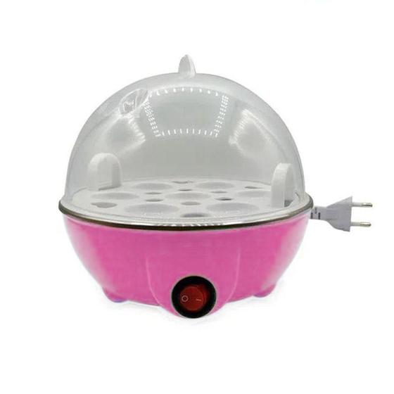 Imagem de Cozedor Multi Funções Elétrico Cozinhar Ovos Egg Cooker Rosa