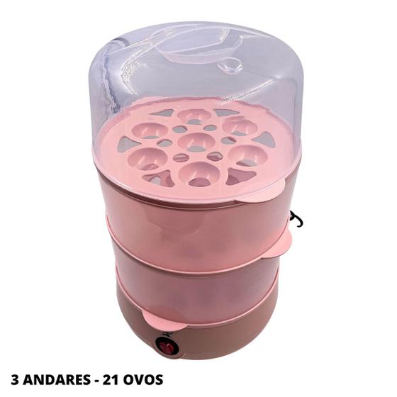 Imagem de Cozedor Ovo Elétrico Máquina De Cozinhar A Vapor Egg Cooker 1 2 3 Andares