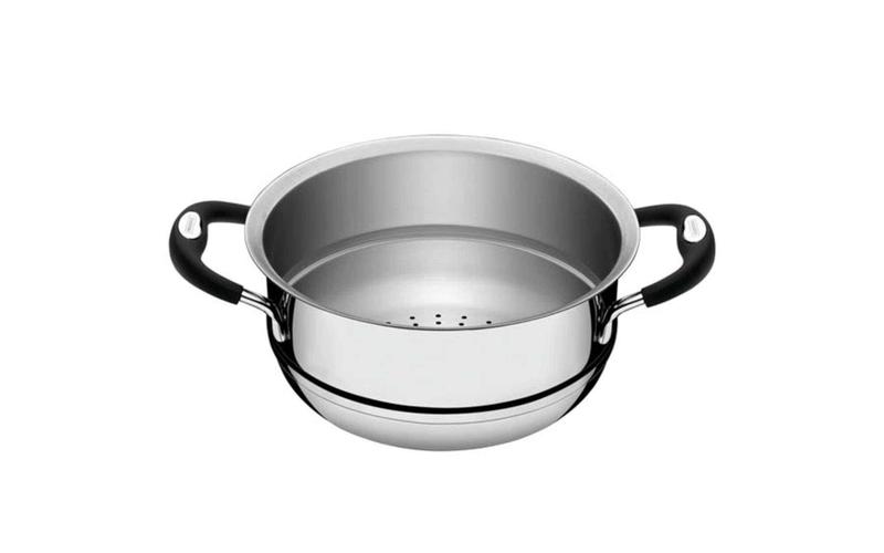 Imagem de Cozi-Vapore Tramontina Duo Silicone em Aço Inox com Alças em Silicone 20 cm 3,1 L