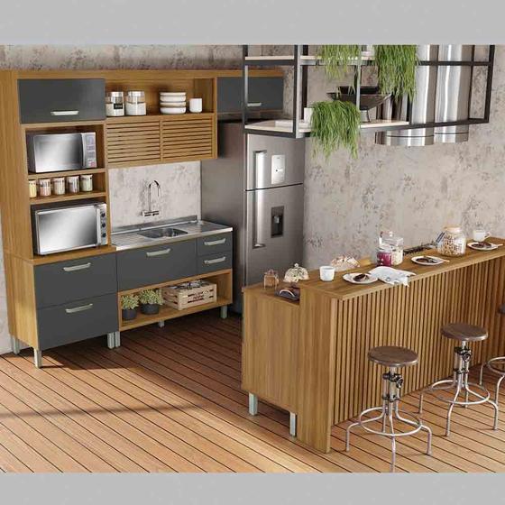 Imagem de Cozinha 06 Pçs Ripado Nesher Princesa Gourmet 100 MDF