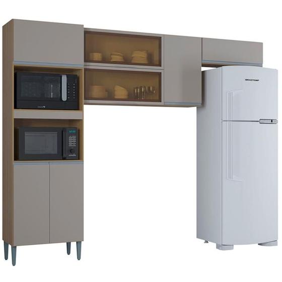 Imagem de Cozinha Compacta 250 cm Vidro Reflecta 705 Damasco Off White POQQ