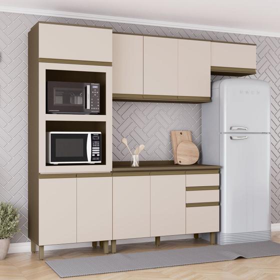 Imagem de Cozinha Compacta 4 Peças 2 Fornos com Tampo 100% Mdf Connect