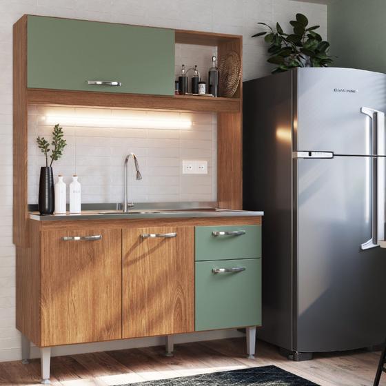 Cozinha Compacta 4 Portas 1 Gaveta 1 Nicho Katy Menor preço em Cozinha Compacta 4 Portas 1 Gaveta 1 Nicho Katy