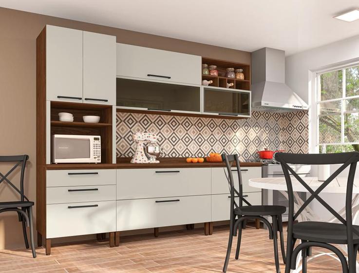 Imagem de Cozinha Compacta 7 Peças Viv Concept Nogueira Off White
