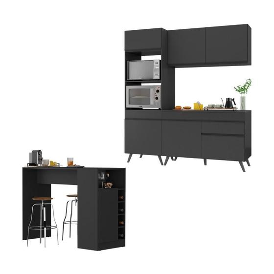 Imagem de Cozinha Compacta com Bancada Americana/Mesa Veneza Multimóveis MP2211