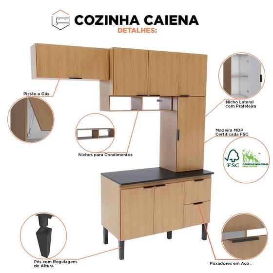 Imagem de Cozinha Compacta Completa Caiena Jequitiba - Cozimax