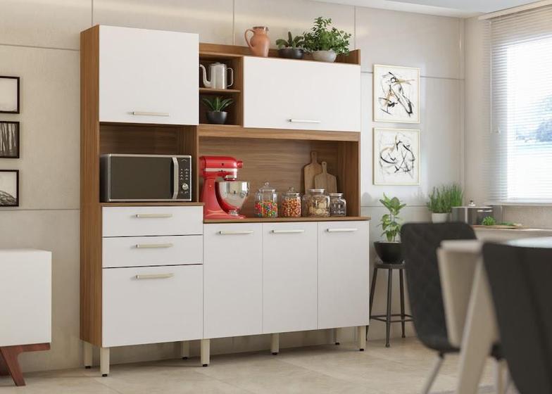 Imagem de Cozinha Compacta Completa com 6 Portas e 2 Gavetas Branco