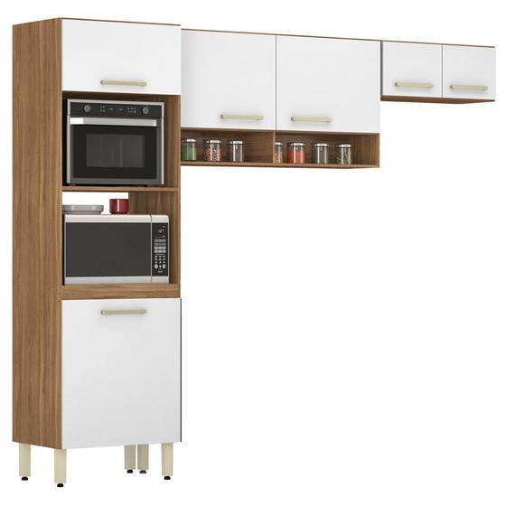 Imagem de Cozinha Compacta Dama 3 Peças 99121 Amêndola Touch Branco Demóbile