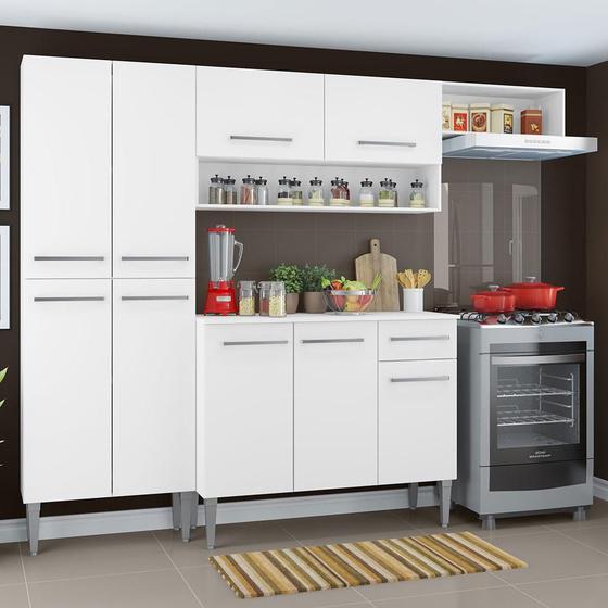 Imagem de Cozinha Compacta Madesa Emilly Top com Armário e Balcão - Branco