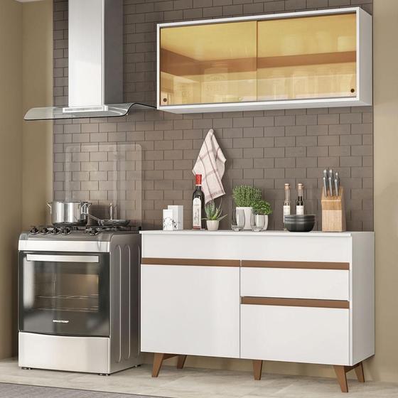 Imagem de Cozinha Compacta Madesa Reims 120001 com Armário e Balcão - Branco