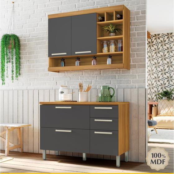 Cozinha Compacta Modulada 2 Peças Burguesa Premium 100% MDF Menor preço em Cozinha Compacta Modulada 2 Peças Burguesa Premium 100% MDF