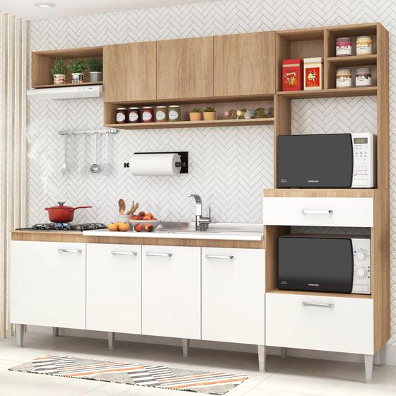 Cozinha Compacta Modulada 8 Portas 1 Gaveta Inova Fellicci Menor preço em Cozinha Compacta Modulada 8 Portas 1 Gaveta Inova Fellicci