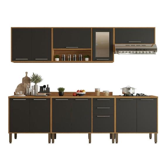 Imagem de Cozinha Compacta para Cooktop 6 Peças 12 Portas 2 Gavetas Paris Sallêto Móveis