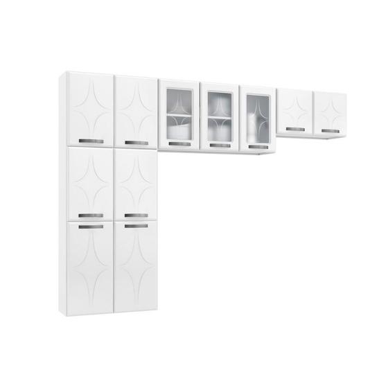 Imagem de Cozinha Compacta Rubi 3 Peças (2 Armários + 1 Paneleiro) CPT112 Branco - Telasul