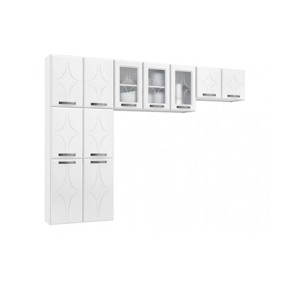 Imagem de Cozinha Compacta Rubi de Aço 3 Peças (2 Armários + 1 Paneleiro) CPT48 Branco - Telasul
