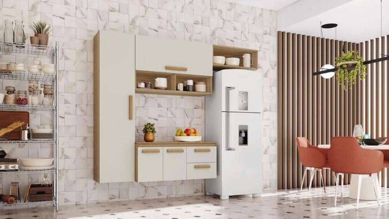 Imagem de Cozinha Compacta Smart com Balcão Atacama Off White - Aramóveis