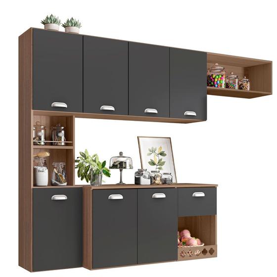Cozinha Compacta Suspensa Poliman Mila com 7 Portas, 1 Prateleira e 1 Gaveta Menor preço em Cozinha Compacta Suspensa Poliman Mila com 7 Portas, 1 Prateleira e 1 Gaveta